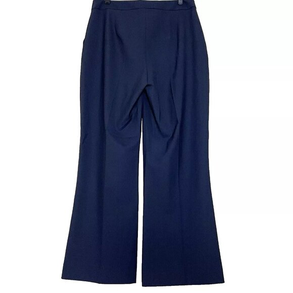 Karen Millen Navy Wide Leg Pant 10 Office Quiet Luxury Old Money Business Casual - Picture 2 of 8